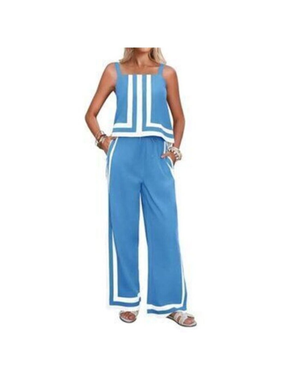Women's 2 Piece Lounge Set Summer Casual Color Block Set